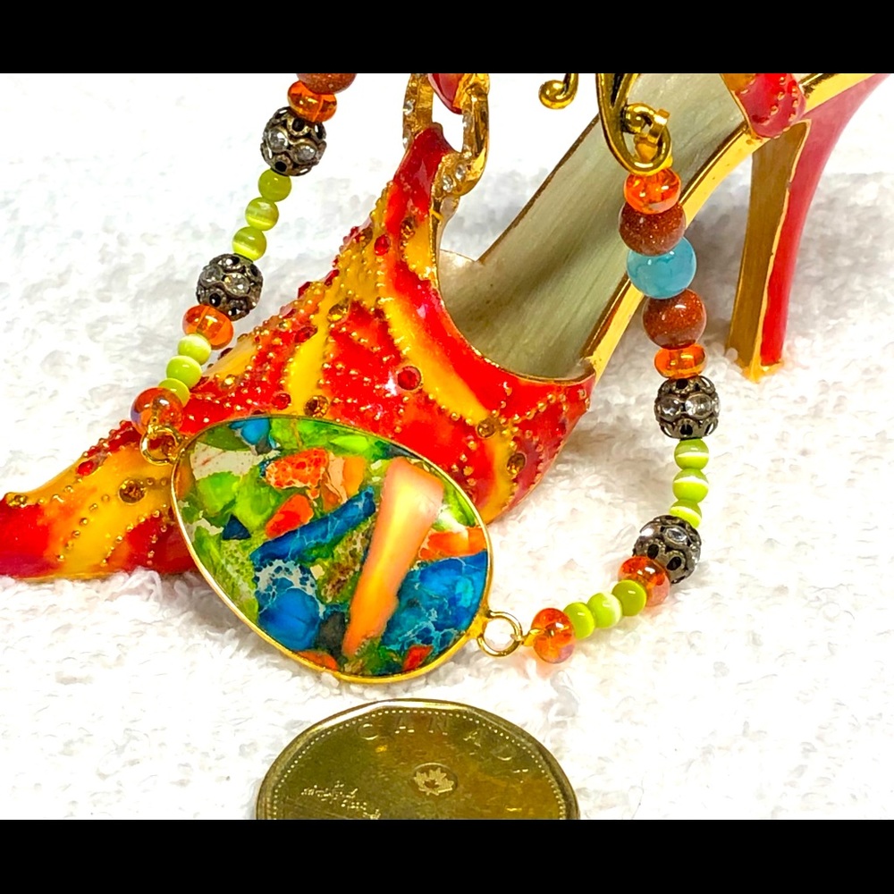 Stunning yellow and orange beaded bracelet